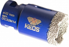 Коронка алмазная по керамограниту Keos Professional Vacuum Brazed M14 32 мм